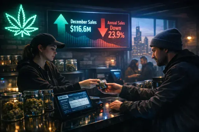 Illinois Adult-Use Cannabis Sales Rise in December Amid Annual Decline